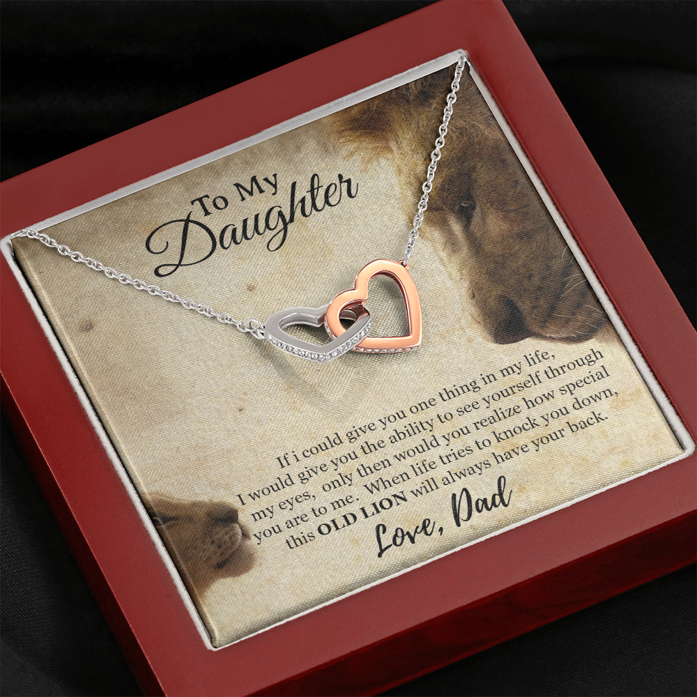 To My Daughter Necklace, Xmas Gift For Daughter From Dad, Daughter Father Lion