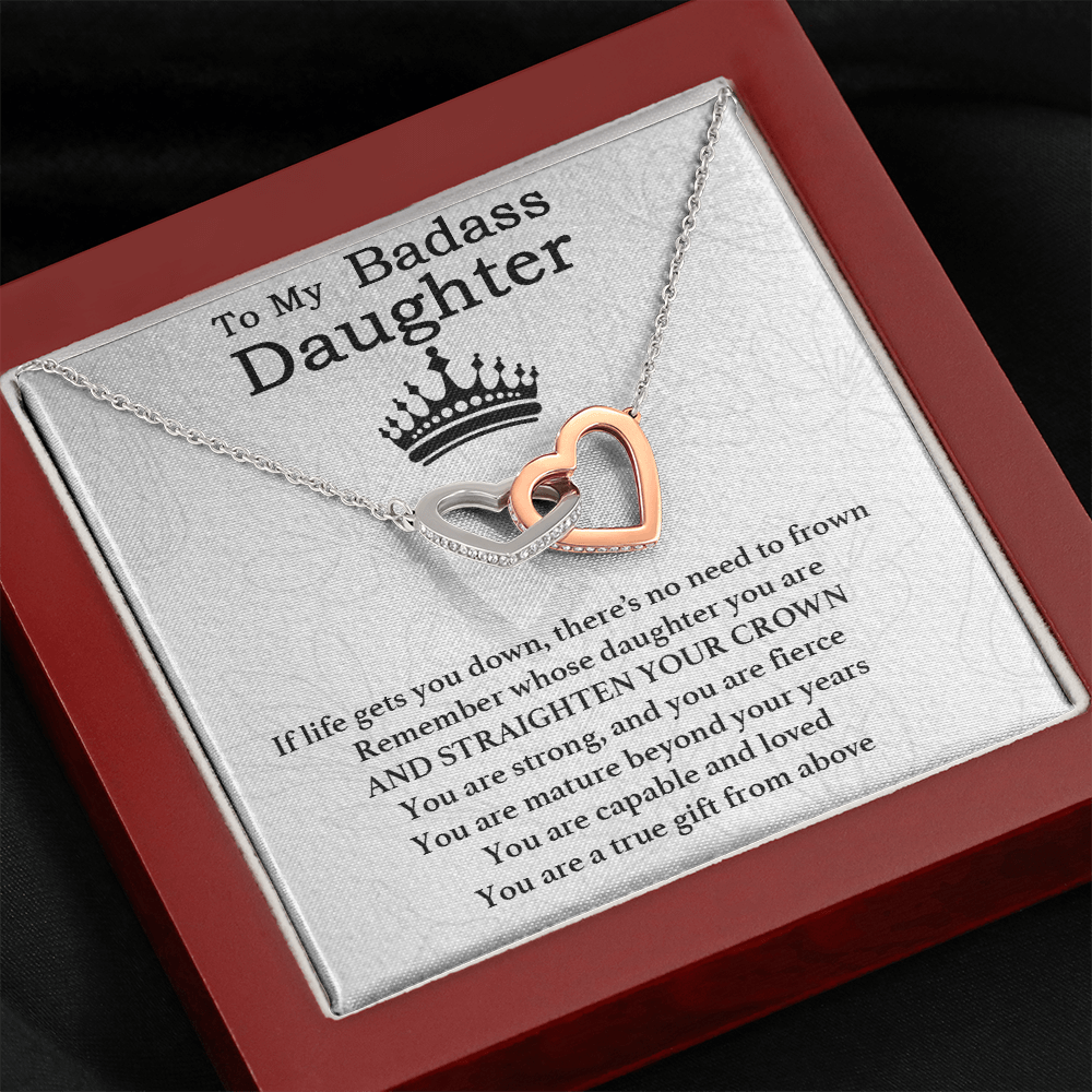 To My Badass Daughter Necklace From Mom, Badass Daughter Necklace Birthday