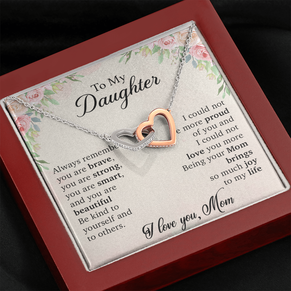 To My Daughter Necklace Love Mom
