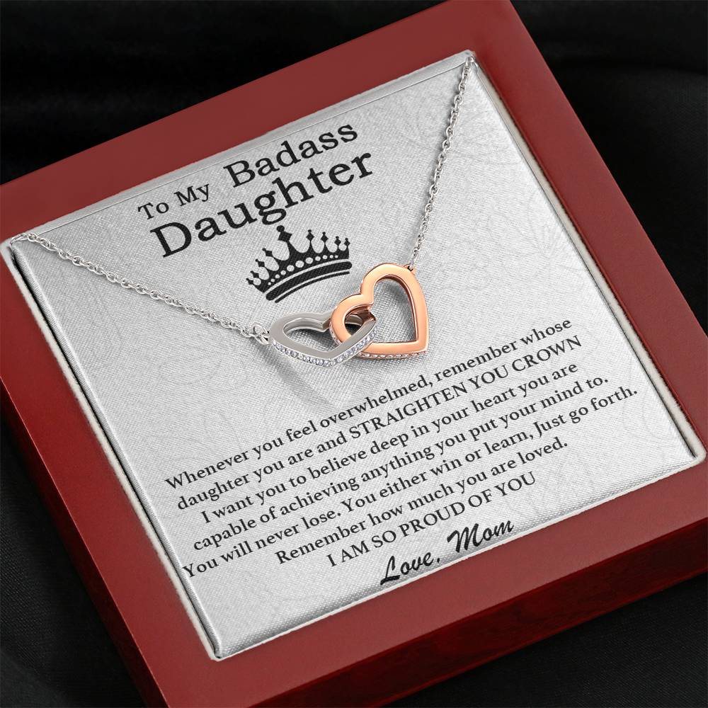 To My Badass Daughter Necklace From Mom, Badass Daughter Necklace Birthday