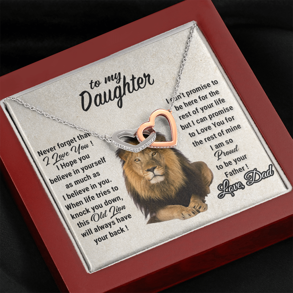 To My Daughter Necklace, Xmas Gift For Daughter From Dad, Daughter Father Lion