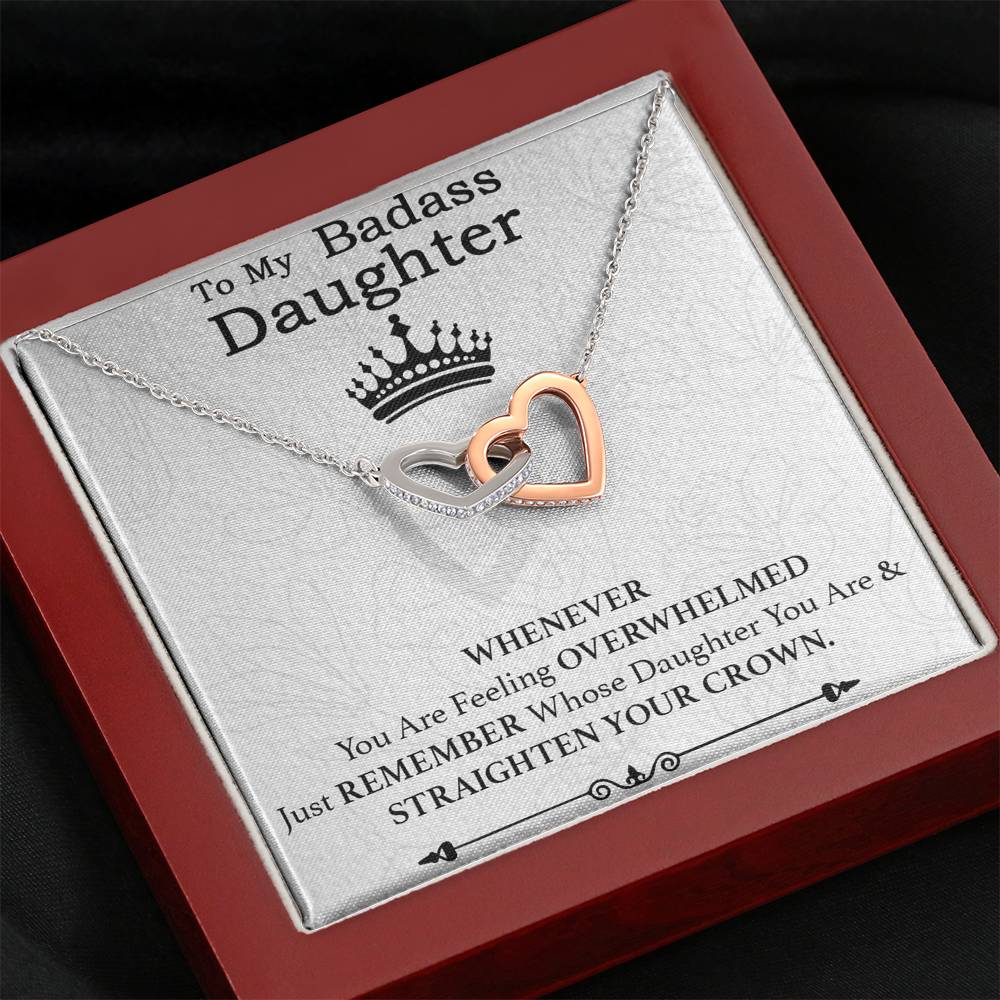To My Badass Daughter Necklace From Mom, Badass Daughter Necklace Birthday Gift