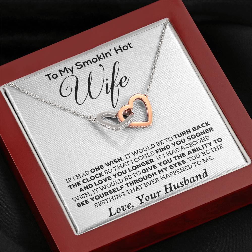 To My Smokin' Hot Wife Necklace, Birthday Necklace For Wife,Birthday Gift
