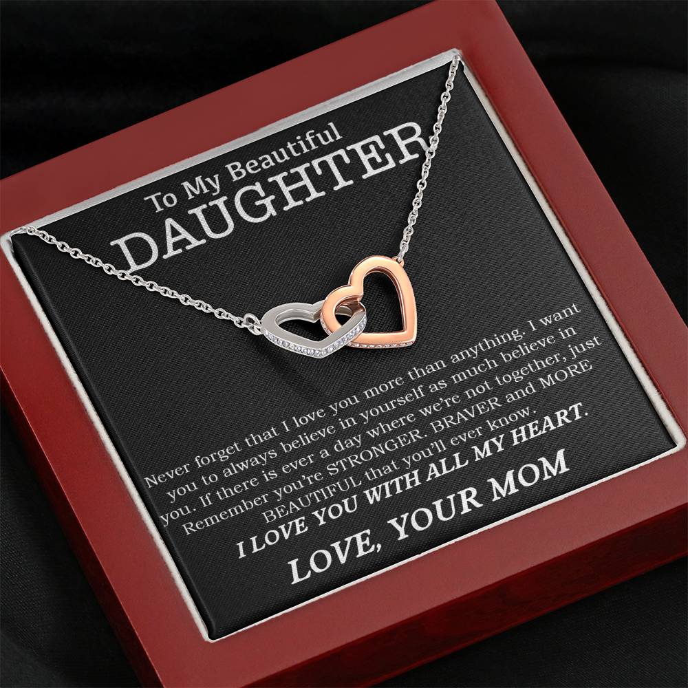 To My Beautiful Daughter Necklace, Necklace for Daughter, Daughter Gifts, Gifts for Daughter