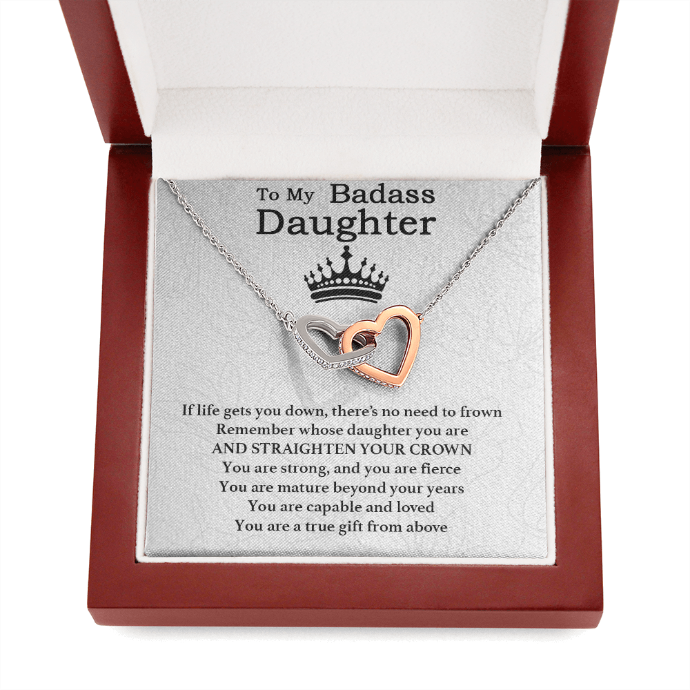 To My Badass Daughter Necklace From Mom, Badass Daughter Necklace Birthday