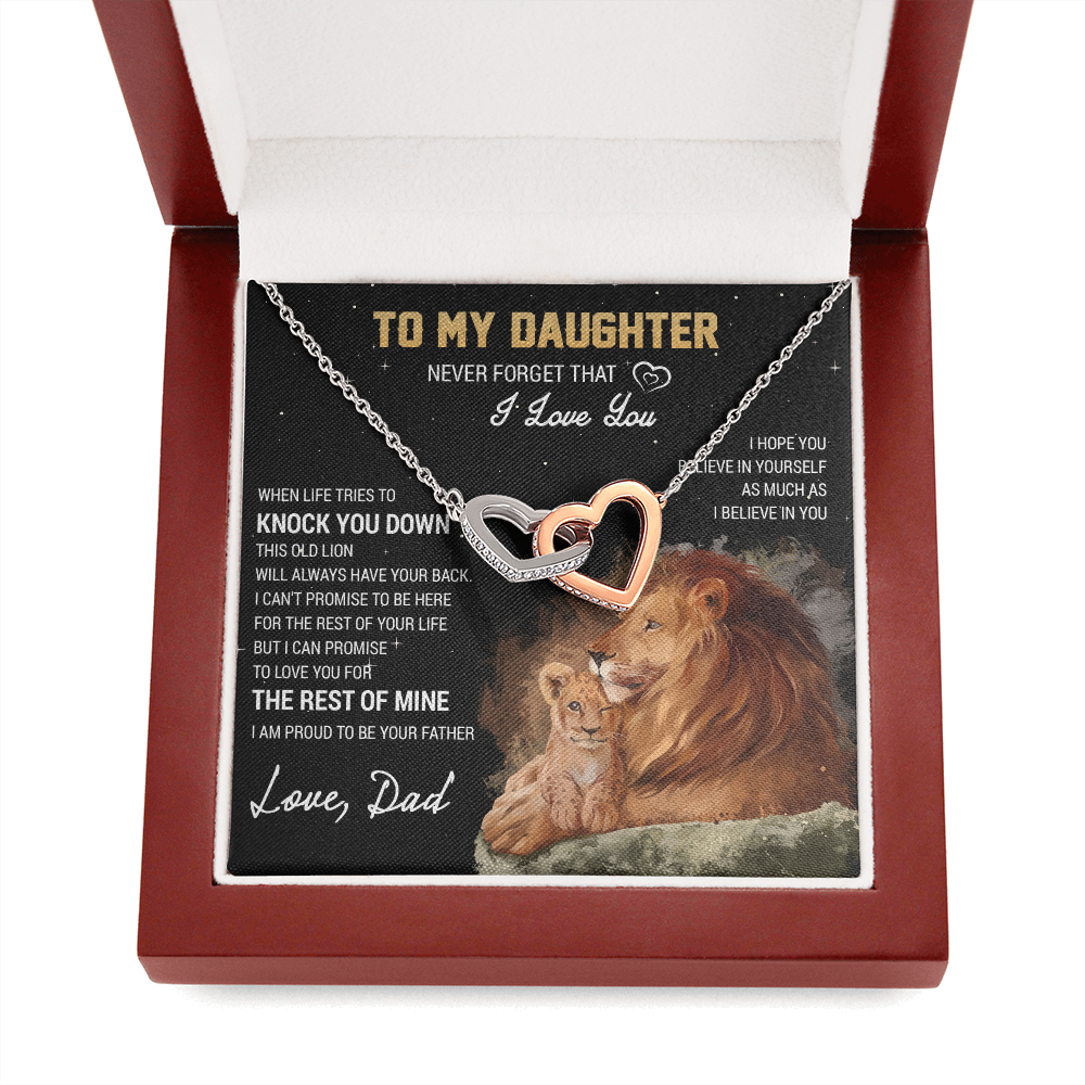 To My Daughter Necklace, Gift For Daughter From Dad, Daughter Father Lion