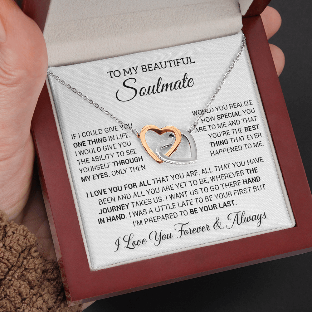 To My Soulmate Necklace, Gift For Wife Girlfriend From Husband, Mother's Day