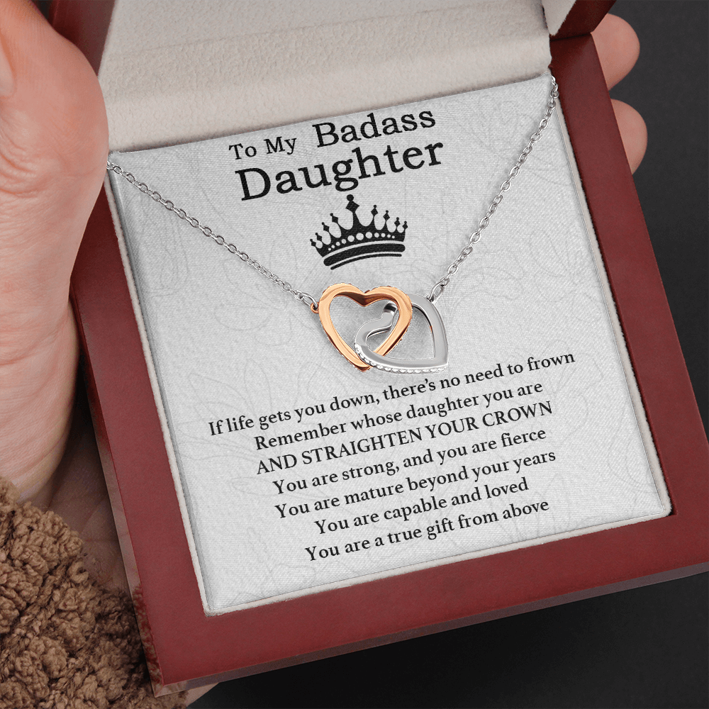 To My Badass Daughter Necklace From Mom, Badass Daughter Necklace Birthday