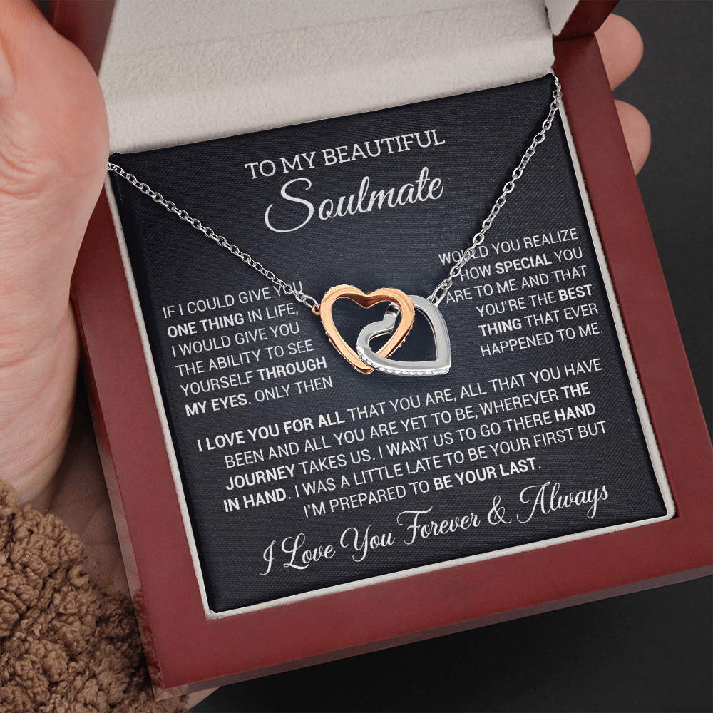 To My Soulmate Necklace, Gift For Wife Girlfriend From Husband, Birthday Gift