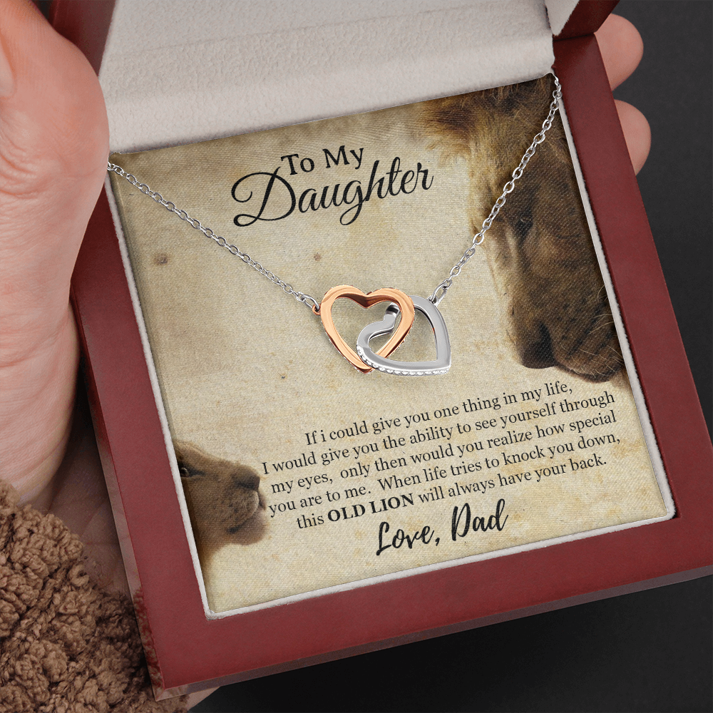 To My Daughter Necklace, Xmas Gift For Daughter From Dad, Daughter Father Lion