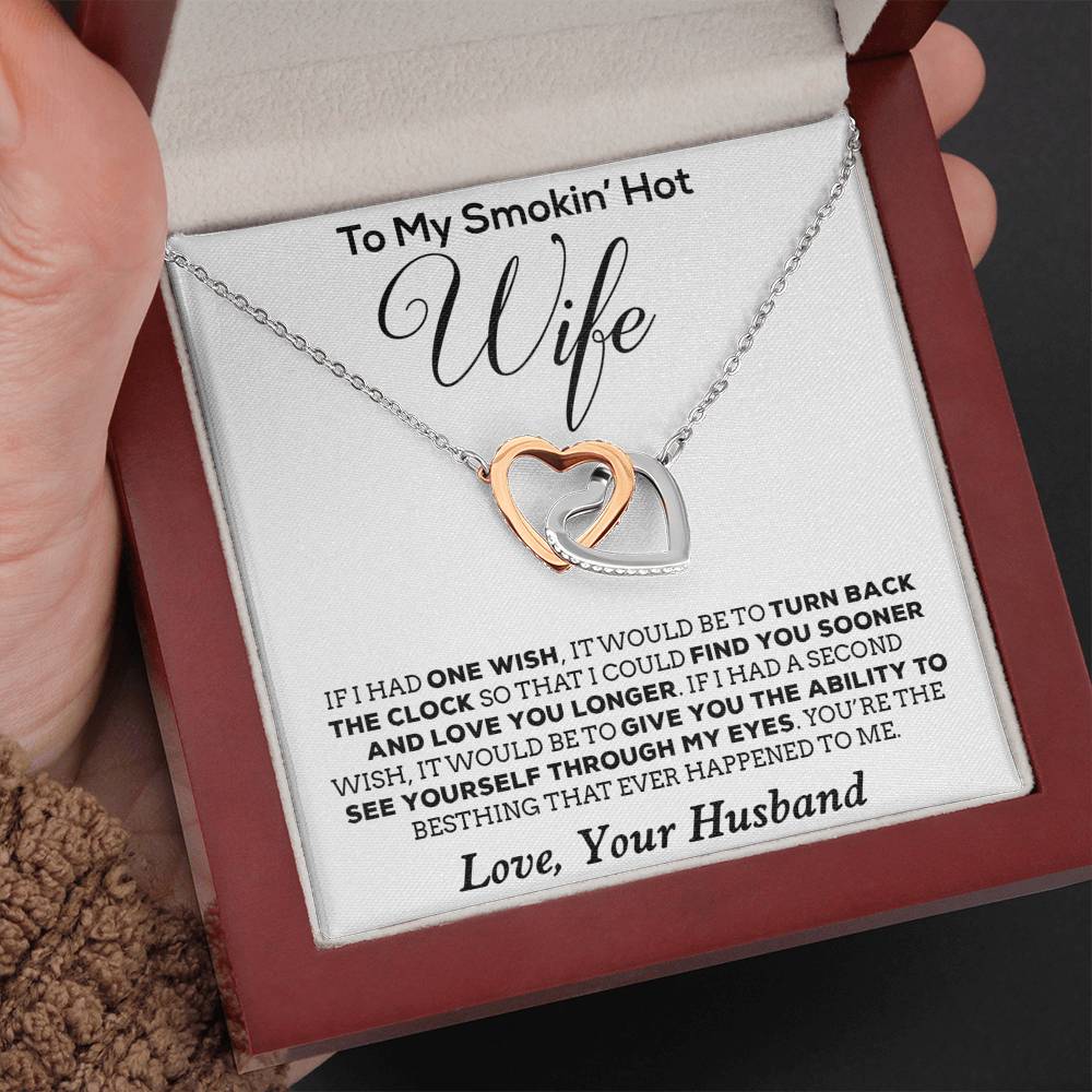 To My Smokin' Hot Wife Necklace, Birthday Necklace For Wife,Birthday Gift