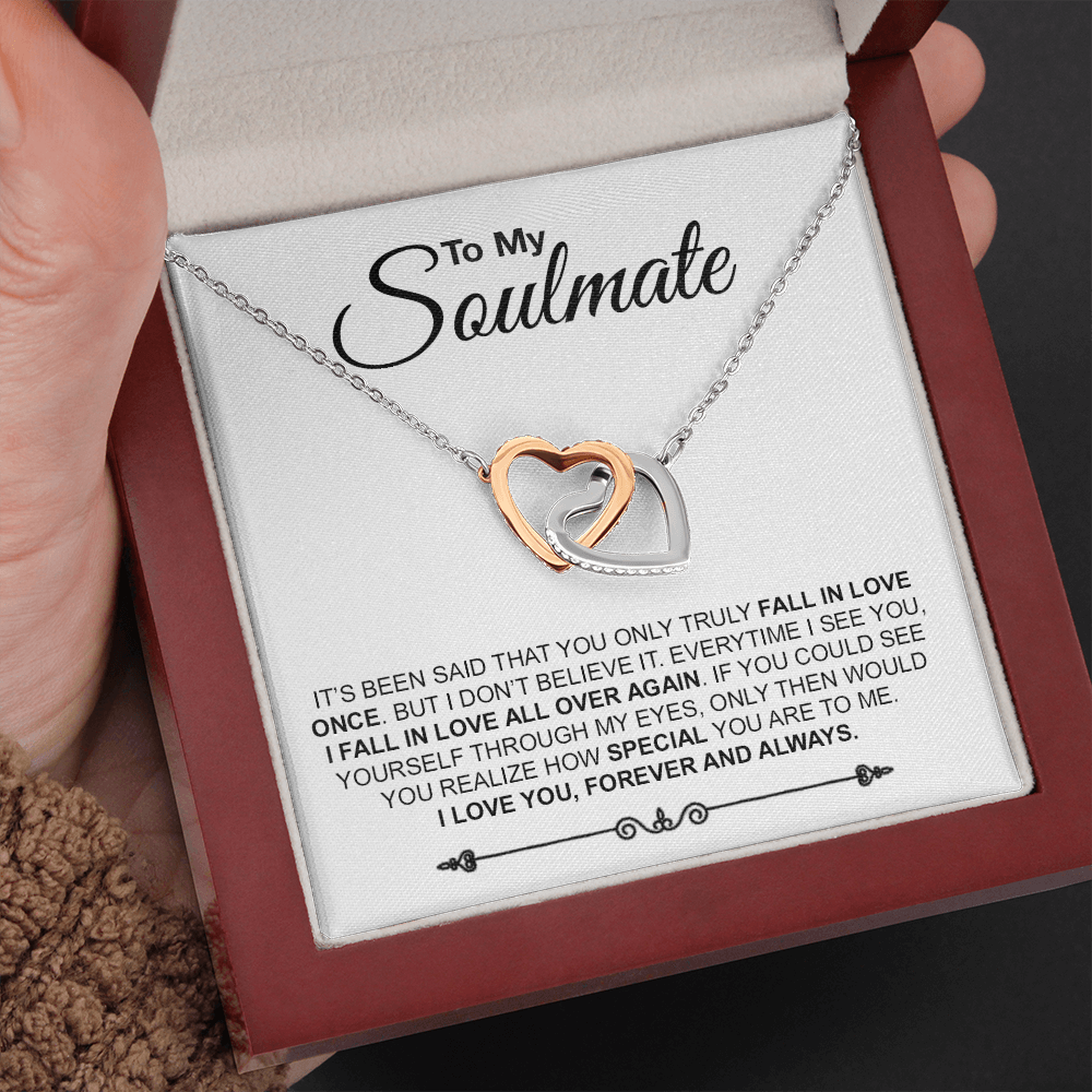 To My Soulmate Necklace Engagement Anniversary Gift for Her Birthday