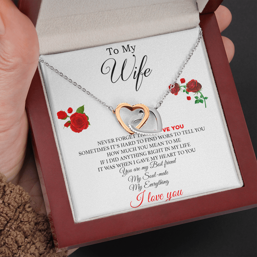 To My Wife Heart Necklace Pendant - Wife And Husband I Love You Gifts For Wife