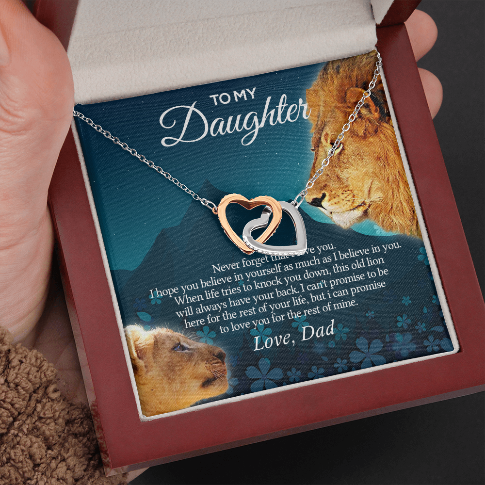 To My Daughter Necklace, Gift For Daughter From Dad, Daughter Father Lion Gift
