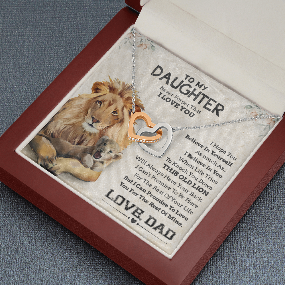 To My Daughter Necklace, Gift For Daughter From Dad, Daughter Father Lion
