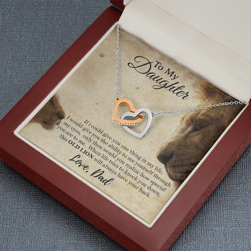 To My Daughter Necklace, Xmas Gift For Daughter From Dad, Daughter Father Lion