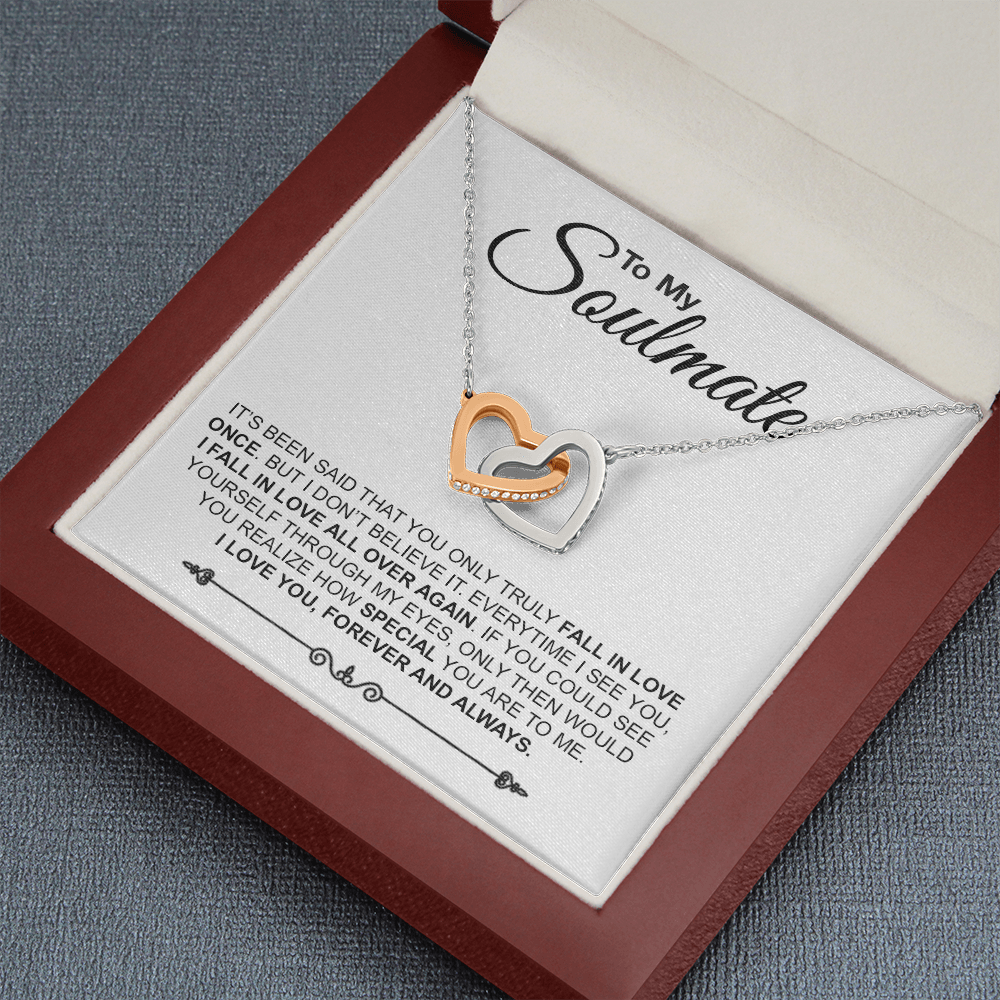To My Soulmate Necklace Engagement Anniversary Gift for Her Birthday
