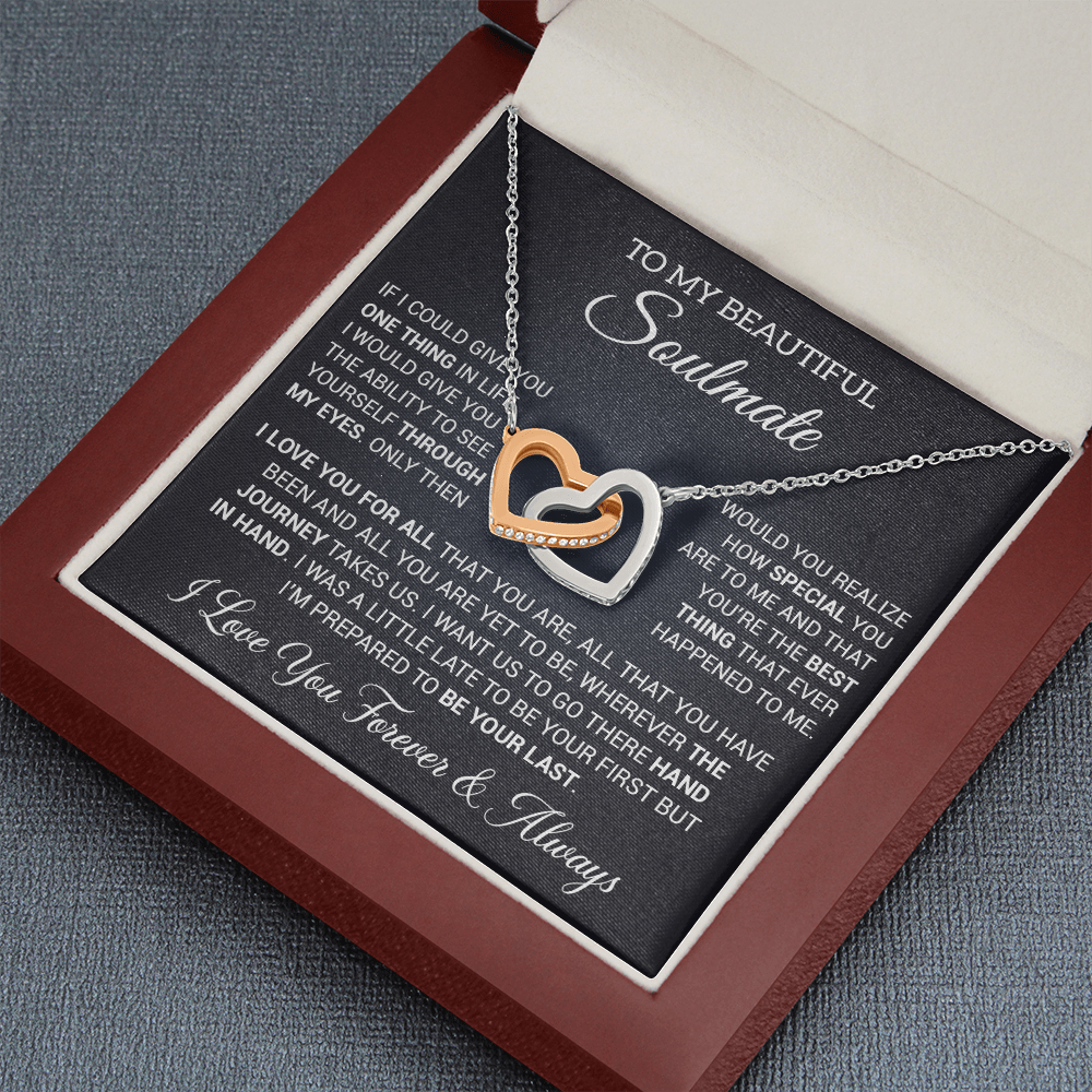 To My Soulmate Necklace, Gift For Wife Girlfriend From Husband, Birthday Gift