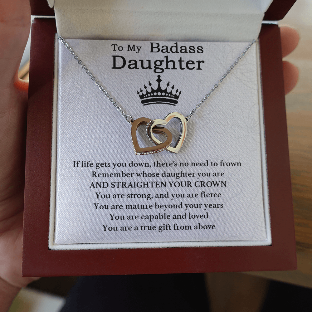 To My Badass Daughter Necklace From Mom, Badass Daughter Necklace Birthday