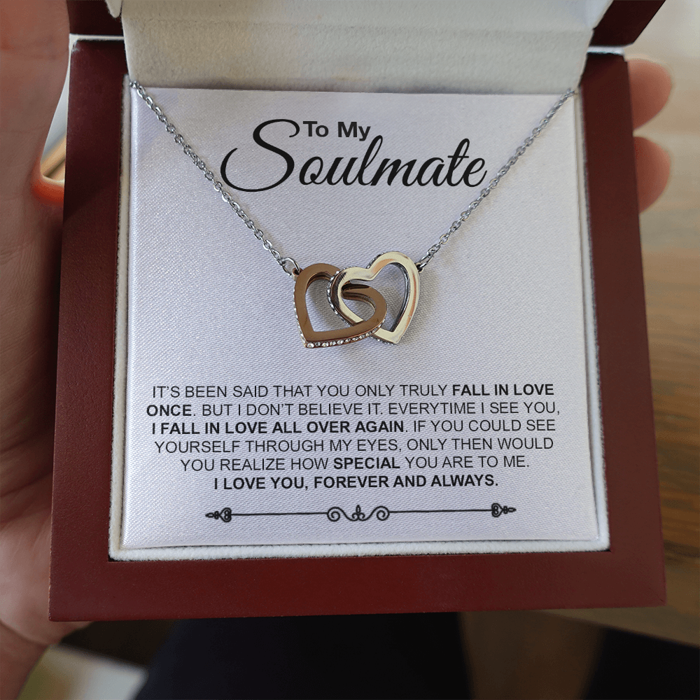 To My Soulmate Necklace Engagement Anniversary Gift for Her Birthday