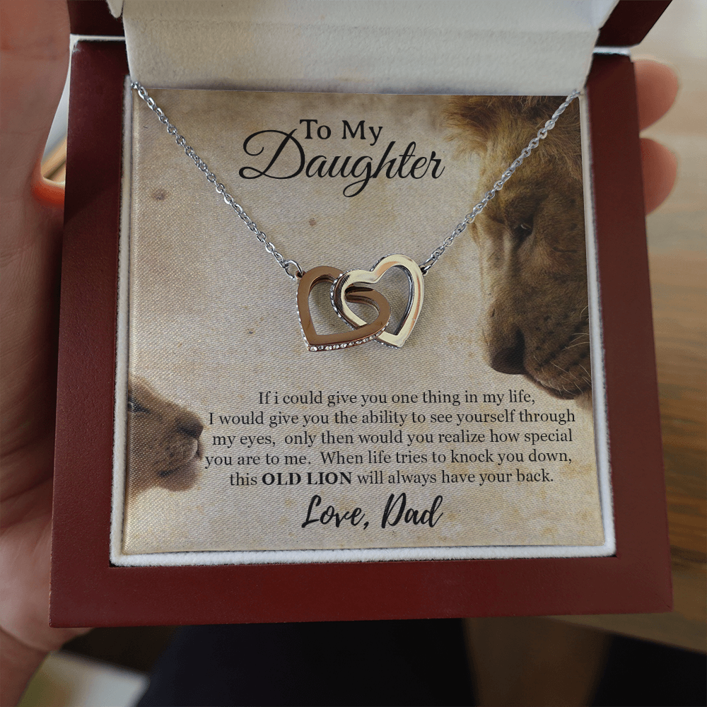 To My Daughter Necklace, Xmas Gift For Daughter From Dad, Daughter Father Lion
