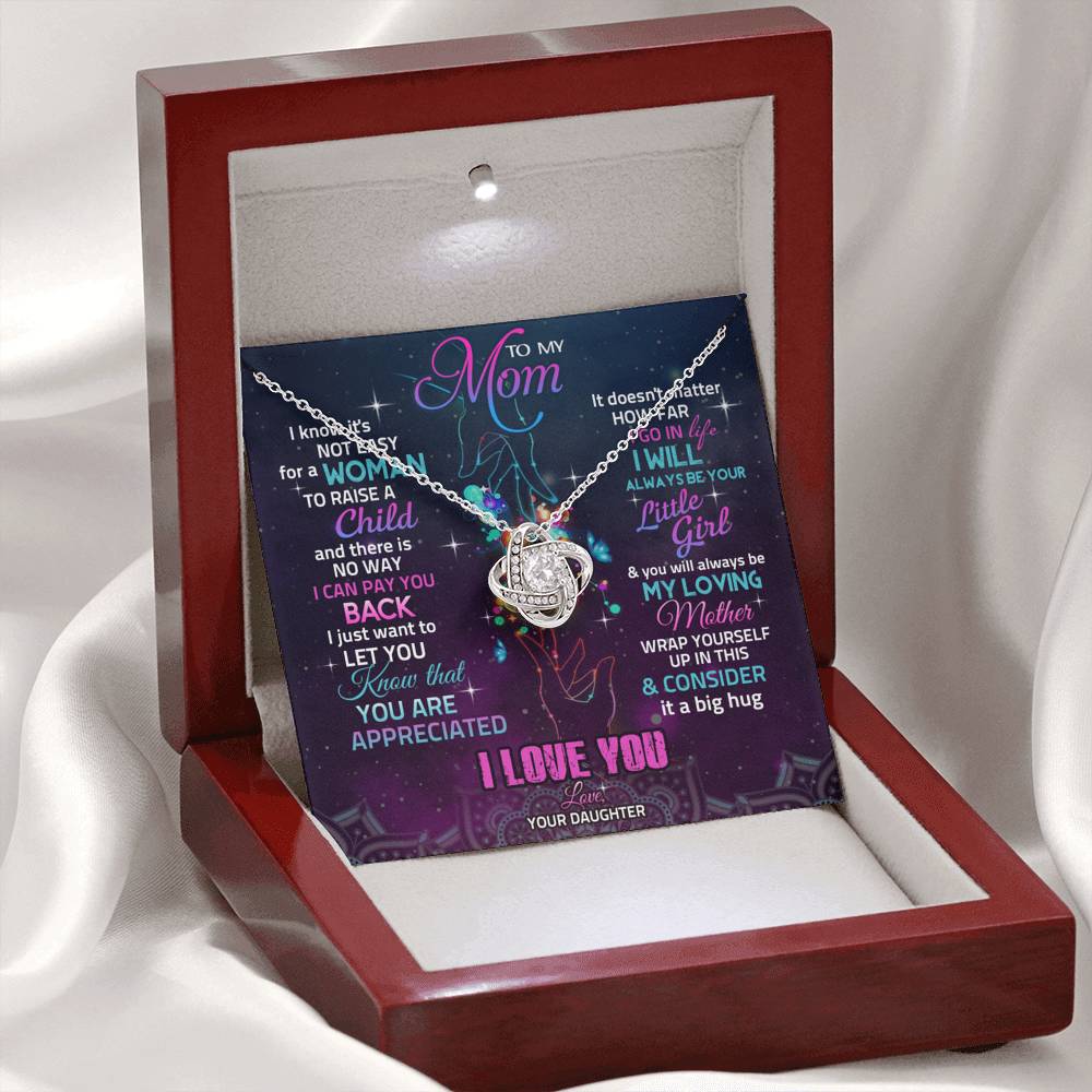 To My Mom Necklace, Gift for Mom from Daughter, Mom Wedding Gift