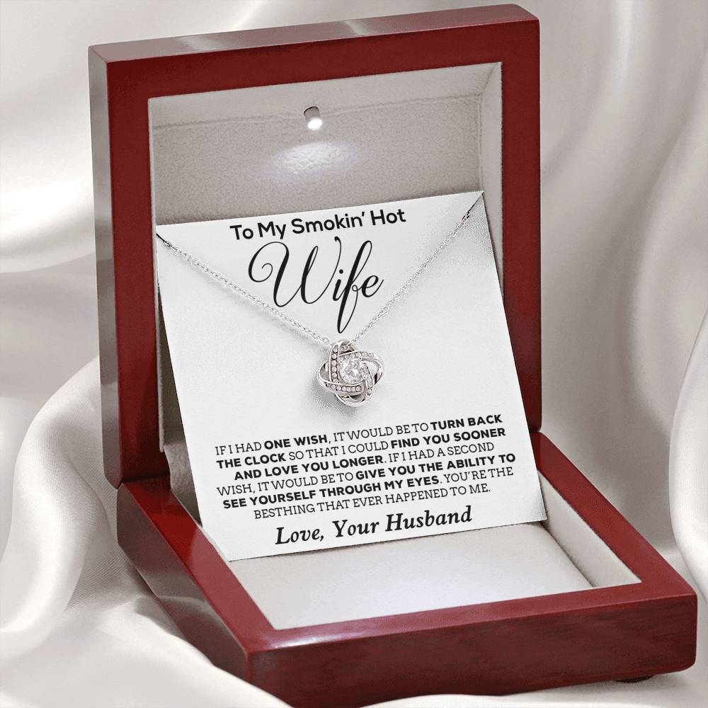 To My Smokin' Hot Wife Necklace, Birthday Necklace For Wife,Birthday Gift