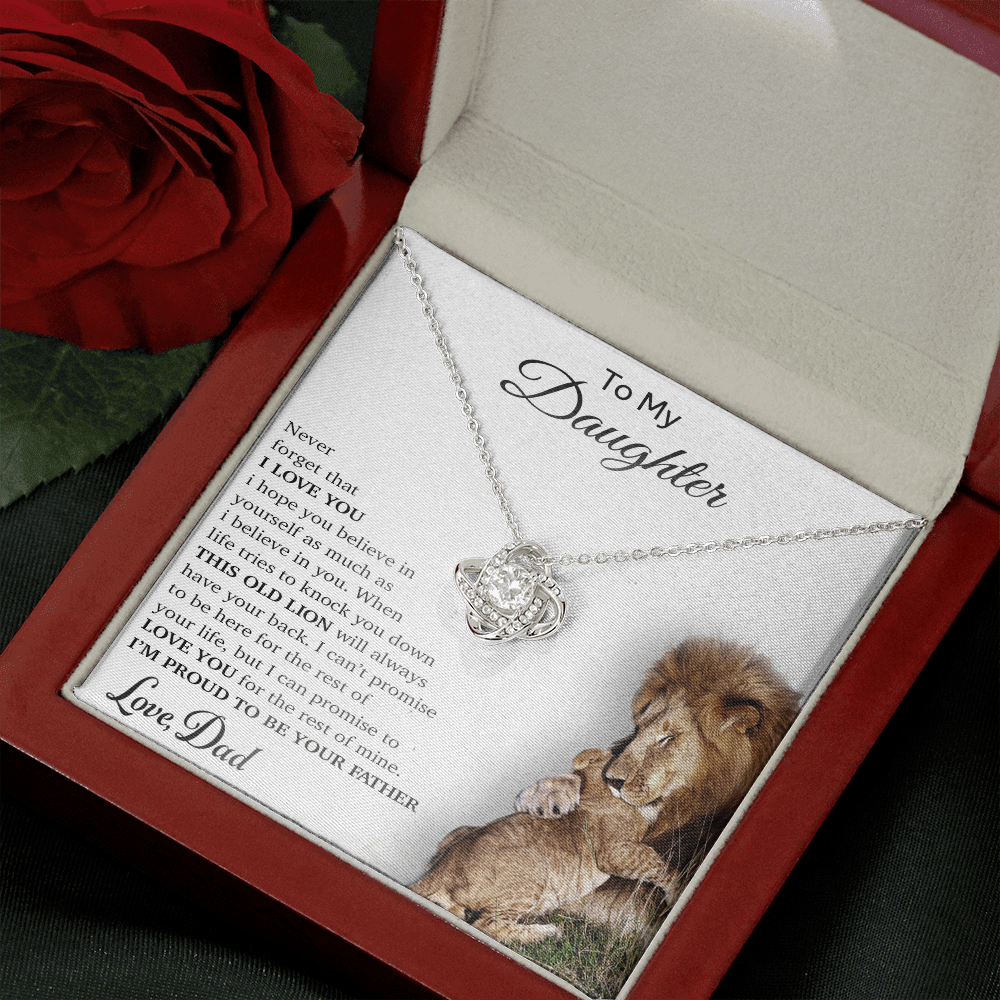 To My Daughter Necklace, Gift For Daughter From Dad, Daughter Father Lion Gift