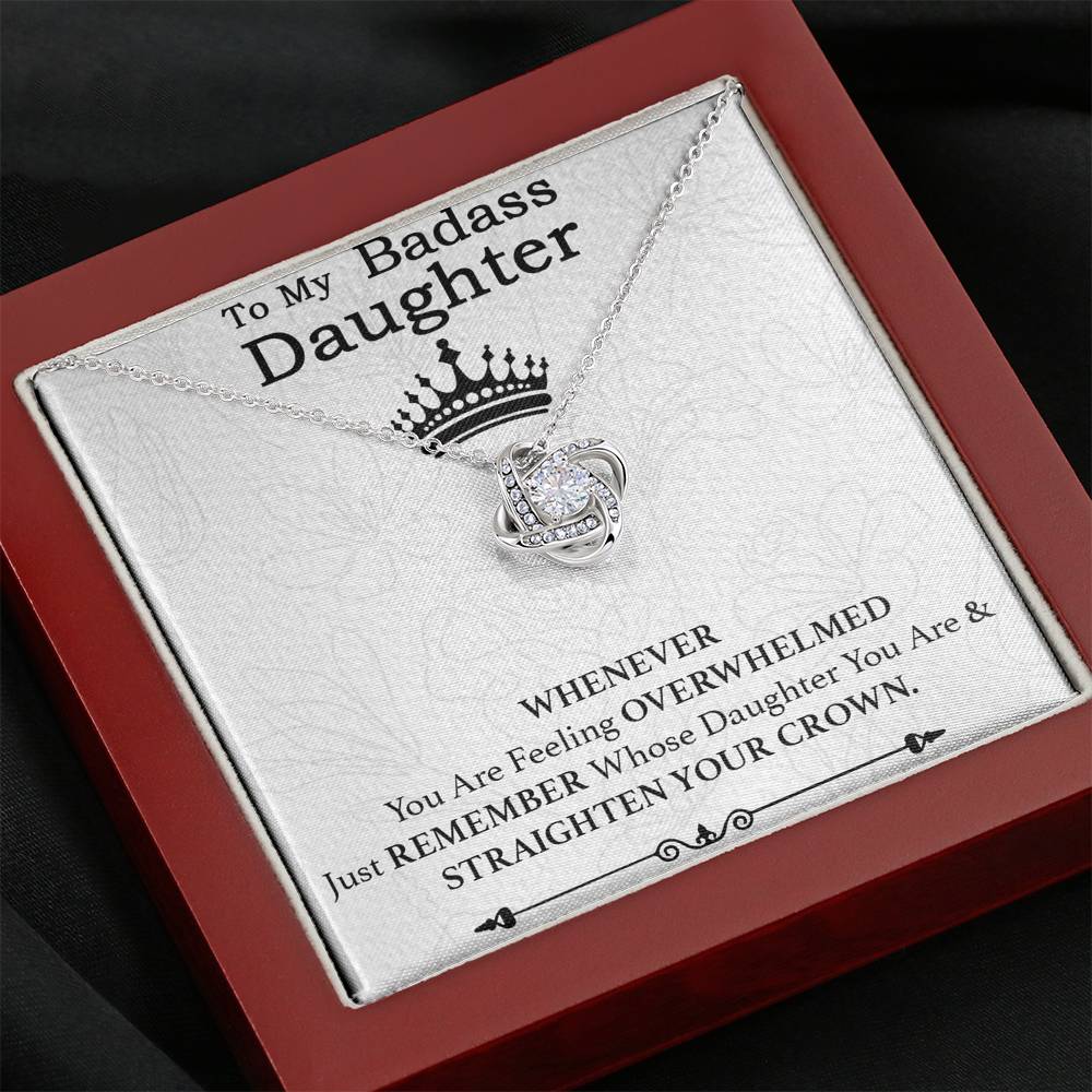 To My Badass Daughter Necklace From Mom, Badass Daughter Necklace Birthday Gift