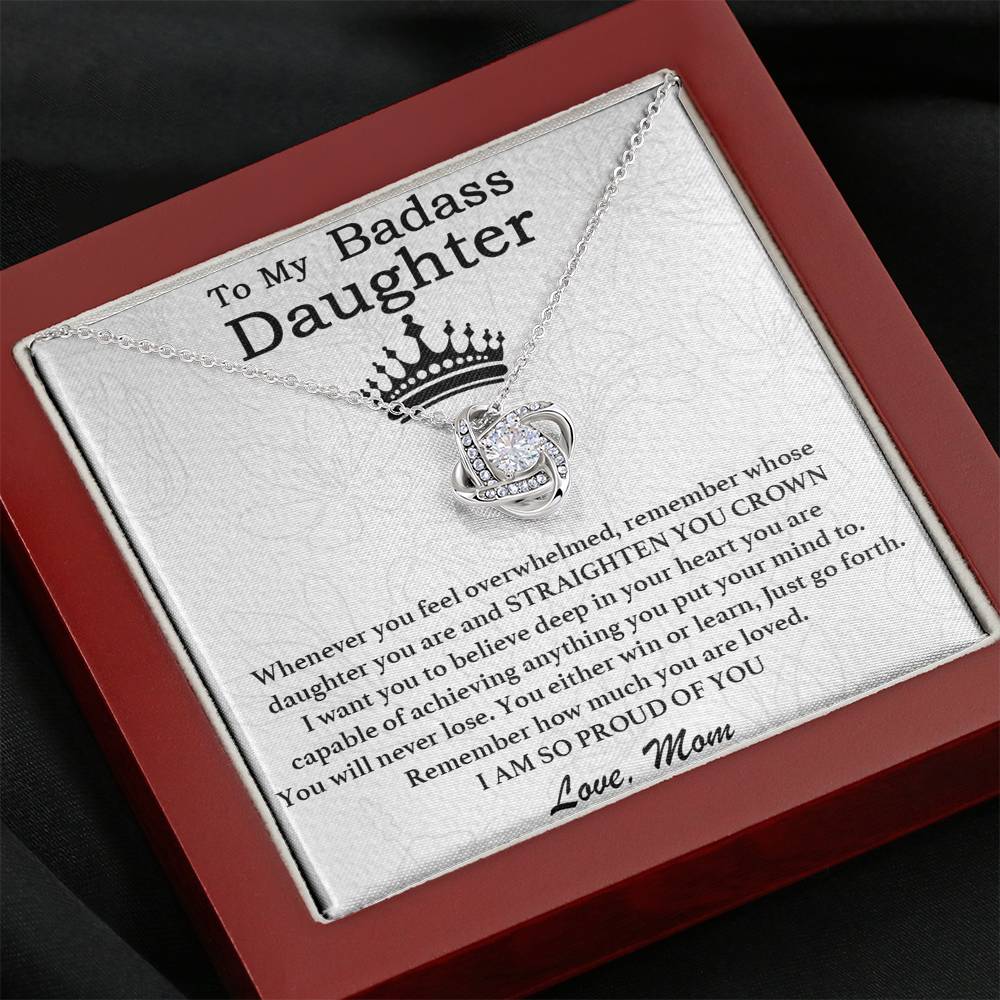 To My Badass Daughter Necklace From Mom, Badass Daughter Necklace Birthday