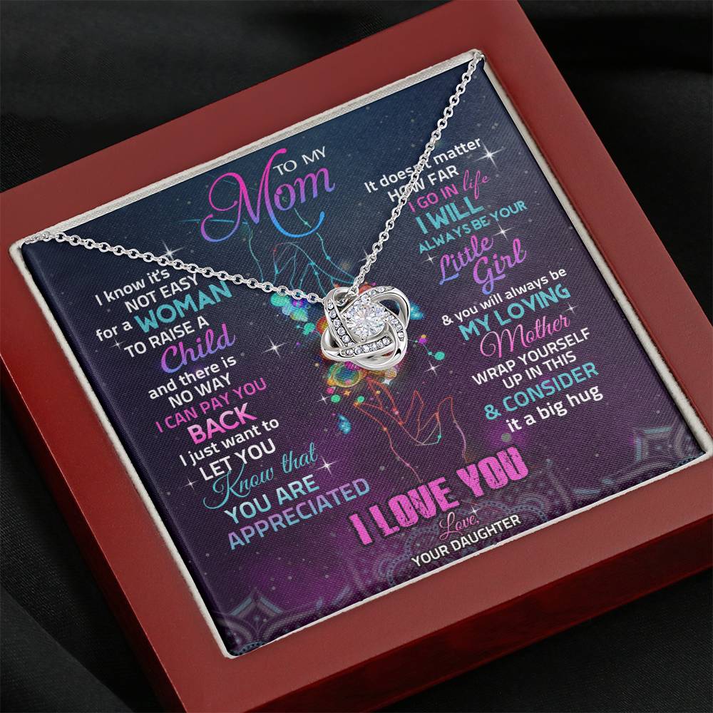 To My Mom Necklace, Gift for Mom from Daughter, Mom Wedding Gift