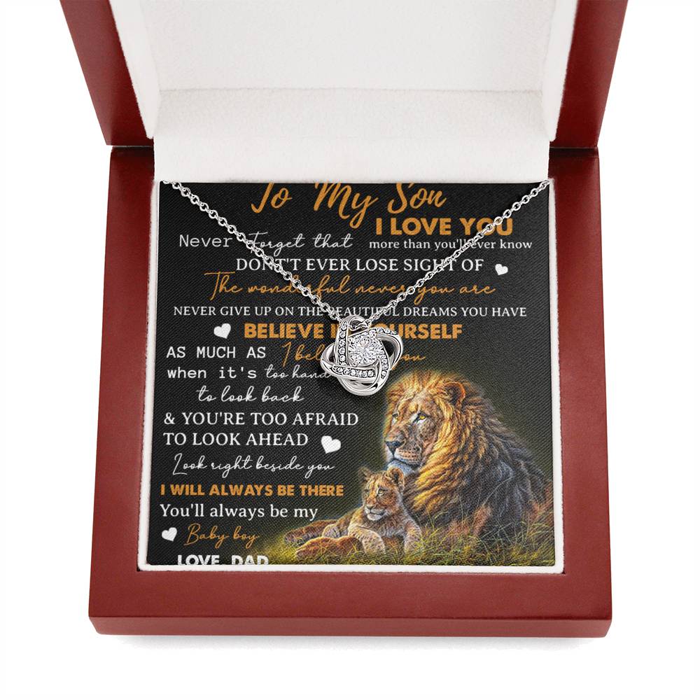 To My Son Necklace, Love Dad Father And Son Lion, Best Gifts For Son From Dad