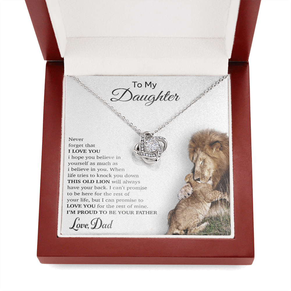 To My Daughter Necklace, Gift For Daughter From Dad, Daughter Father Lion Gift