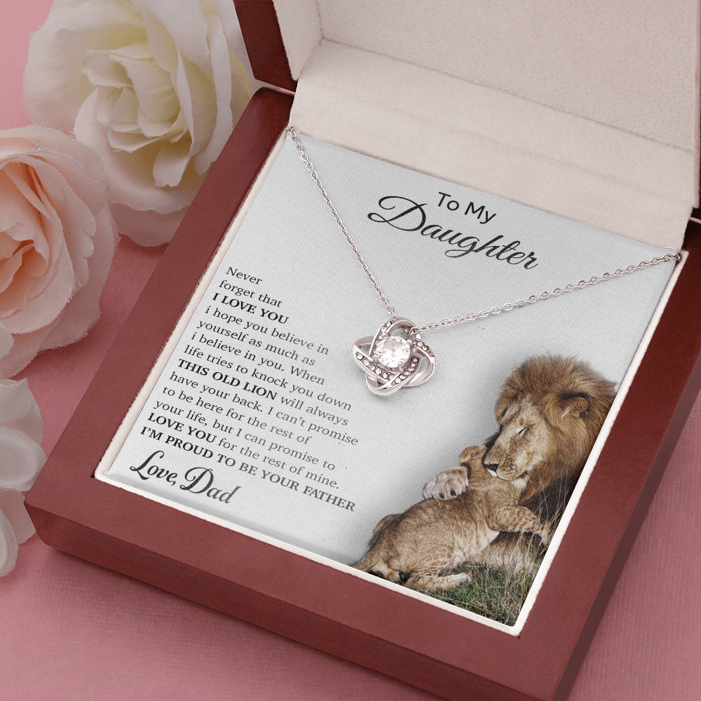 To My Daughter Necklace, Gift For Daughter From Dad, Daughter Father Lion Gift