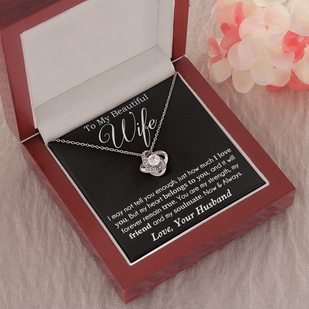 To My Beautiful Wife Necklace - Anniversary Gift for Wife,Birthday Gift for Wife