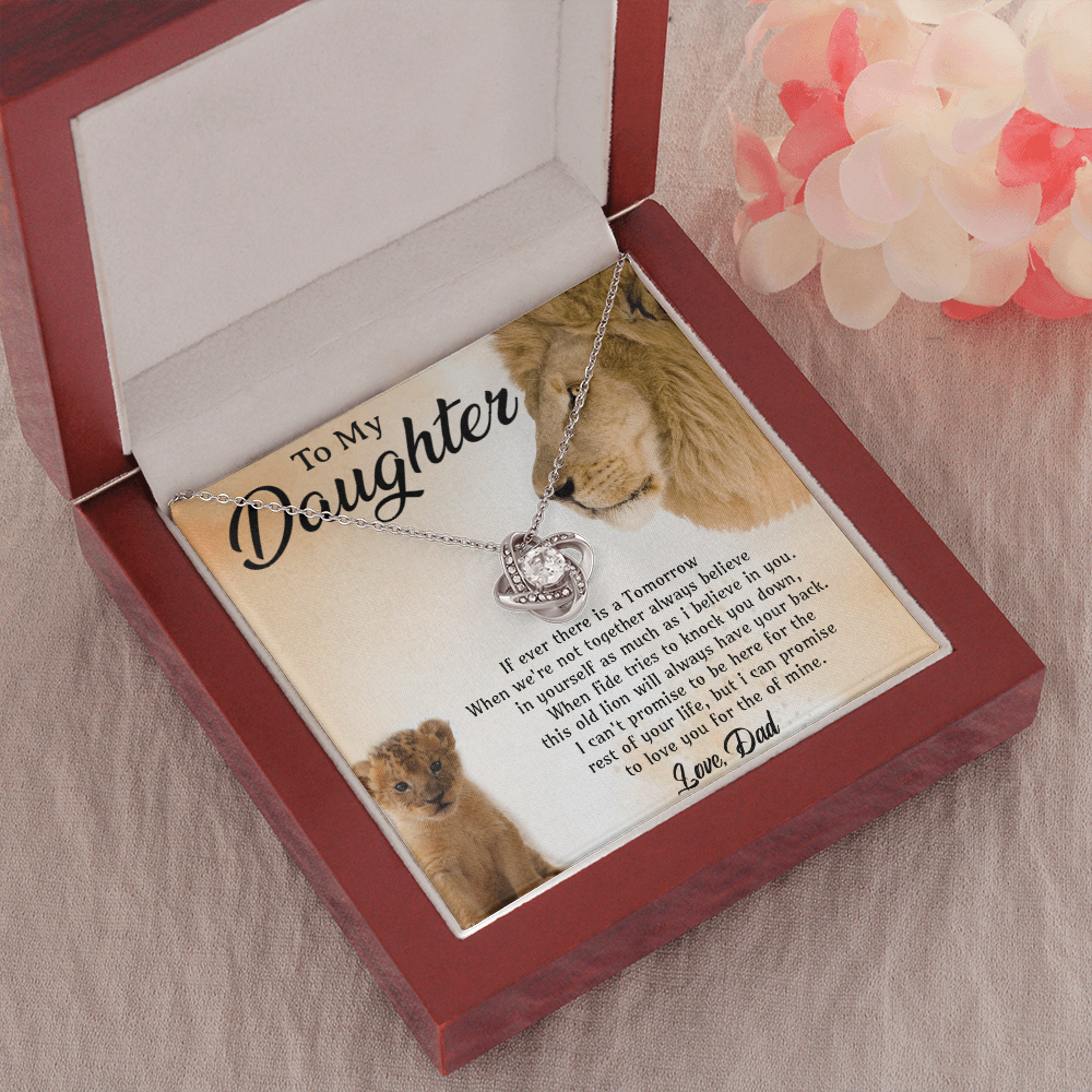 To My Daughter Necklace, Gift For Daughter From Dad, Daughter Father Lion