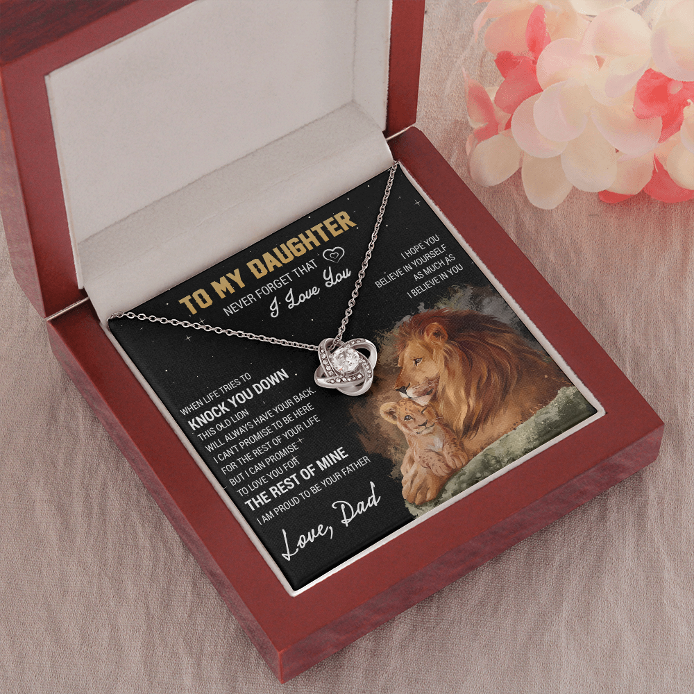 To My Daughter Necklace, Gift For Daughter From Dad, Daughter Father Lion