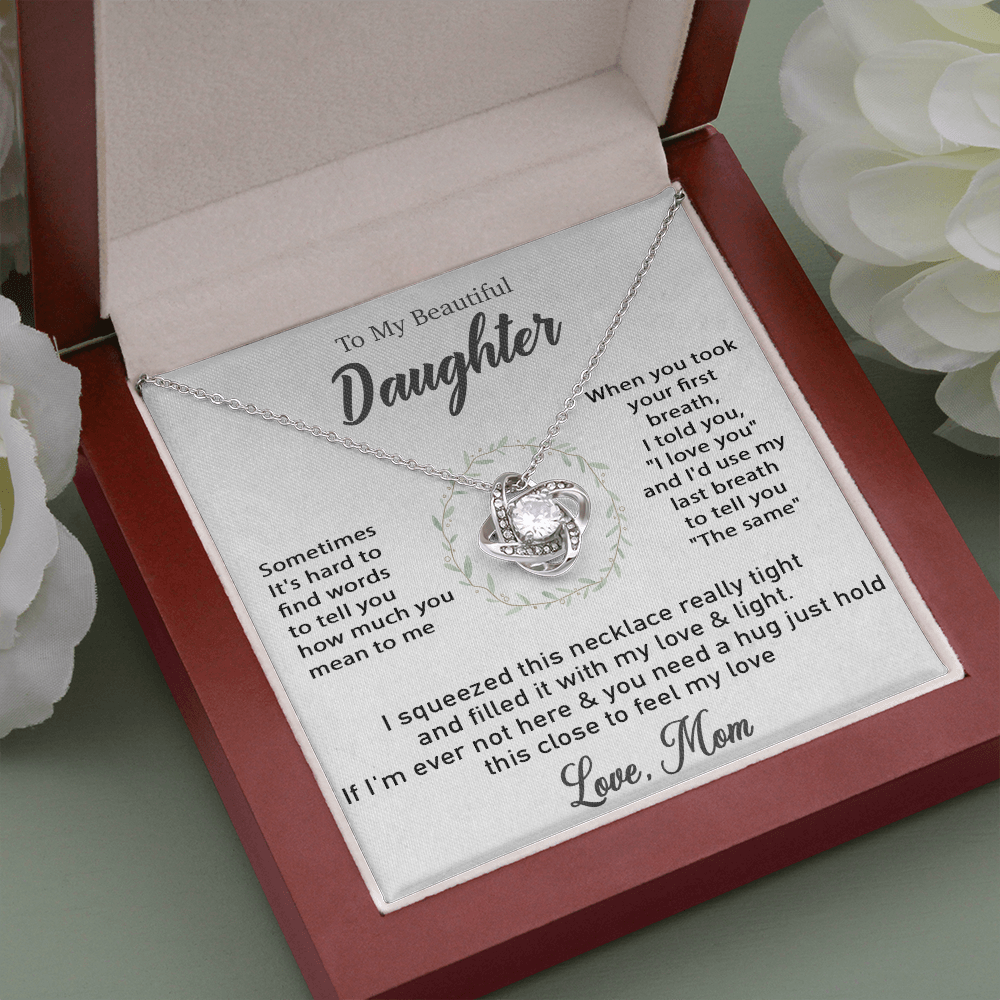 To My Daughter Necklace, Gift For Daughter From Mom, Daughter Mother Necklace
