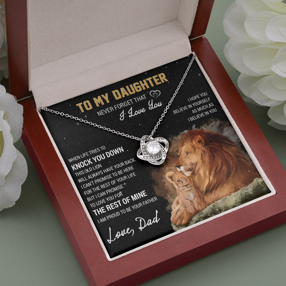 To My Daughter Necklace, Gift For Daughter From Dad, Daughter Father Lion