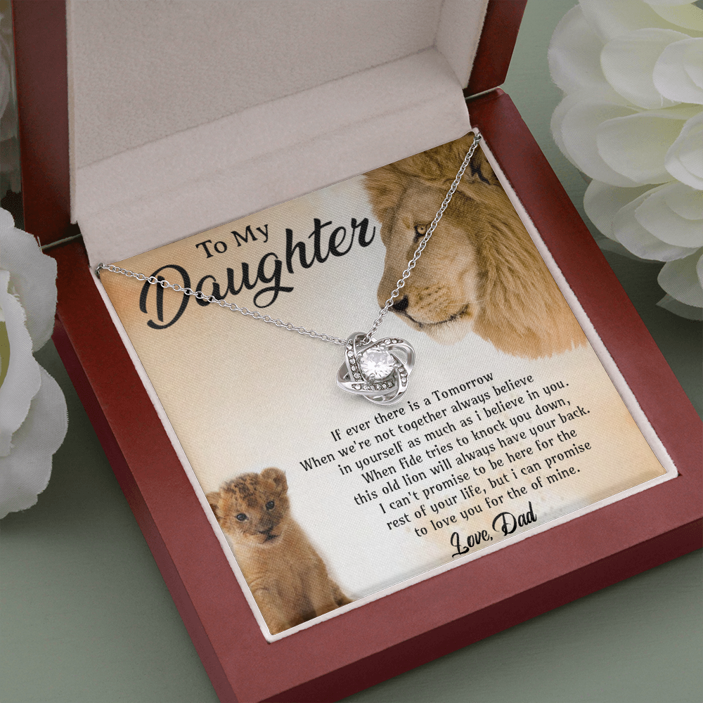 To My Daughter Necklace, Gift For Daughter From Dad, Daughter Father Lion