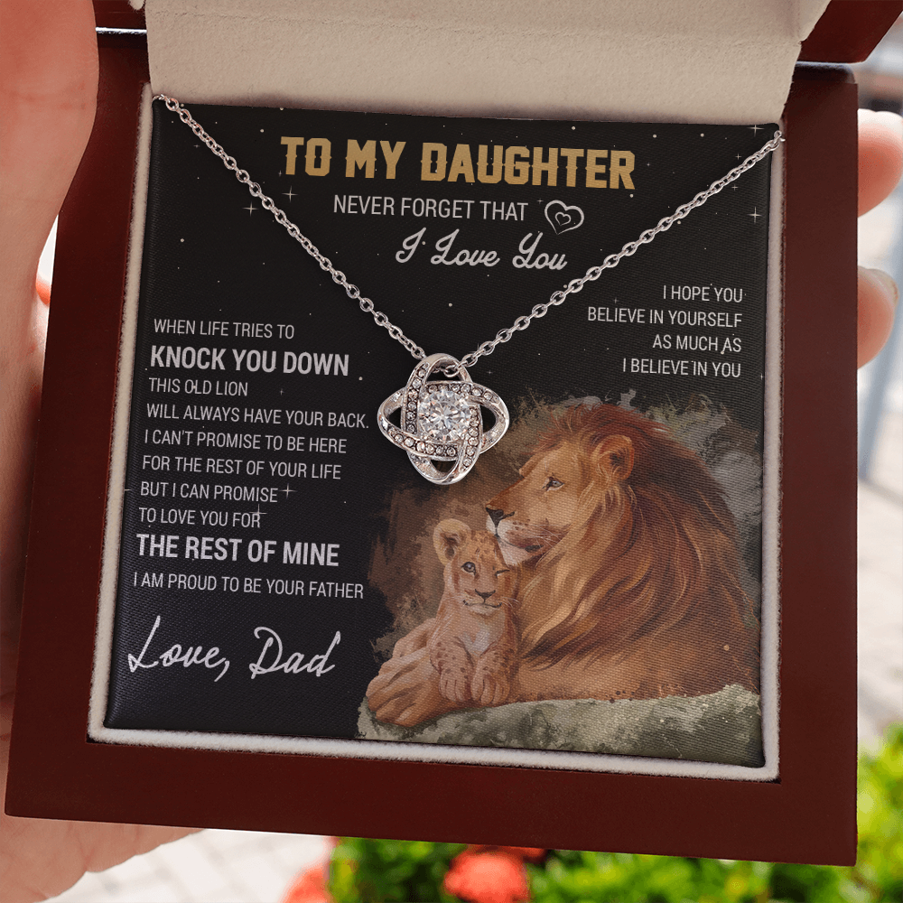 To My Daughter Necklace, Gift For Daughter From Dad, Daughter Father Lion