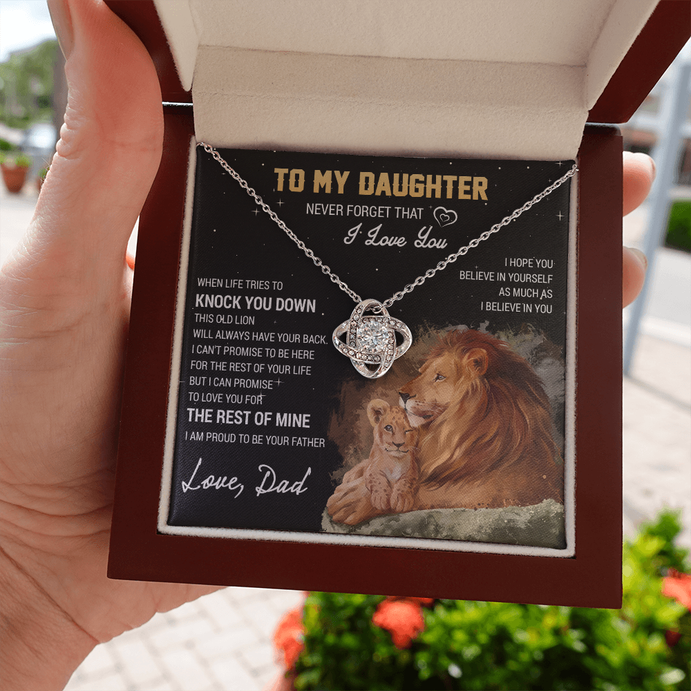 To My Daughter Necklace, Gift For Daughter From Dad, Daughter Father Lion